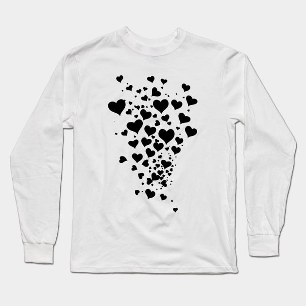 hearts romantic silhouette Long Sleeve T-Shirt by Sara-Design2